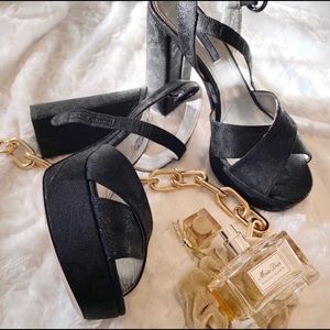 Prada Platform Pumps, Black, 40